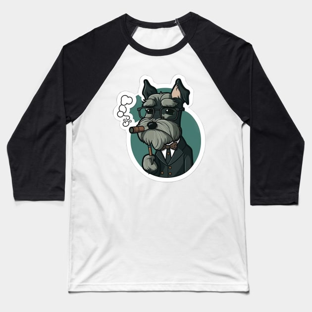 Professor Schnauzer Sticker - Schnauzer Series Baseball T-Shirt by SLMGames